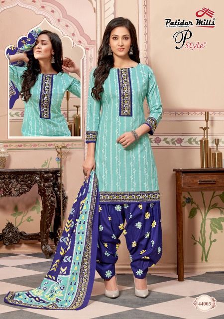 Patidar P Style 44 Regular Wear Printed Cotton Dress Material Collection